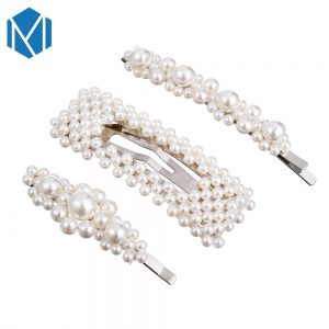 Handmade Artificial Pearl Aligator Clips
